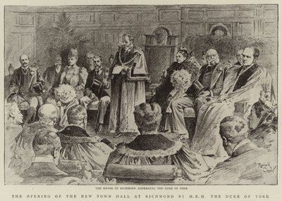 A richmondi új városháza megnyitása a York herceg által (lithó) alkotó: Reginald Thomas Cleaver