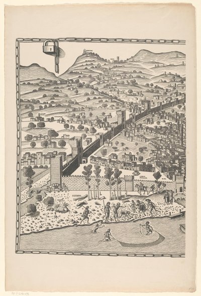 Kilátás Firenzére (bal oldal) Fiorenza (cím a tárgyon) alkotó: Reichsdruckerei