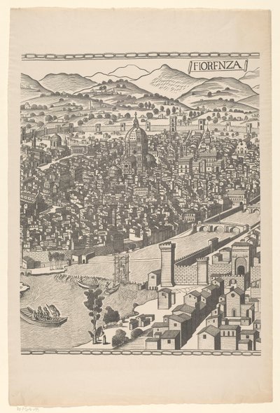 Kilátás Firenzére (középső rész) Fiorenza (cím a tárgyon) alkotó: Reichsdruckerei