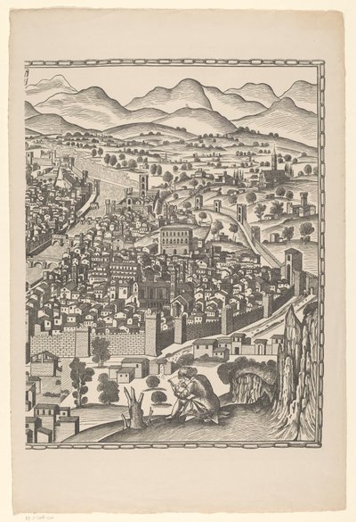 Kilátás Firenzére (jobb oldali rész) Fiorenza (cím a tárgyon) alkotó: Reichsdruckerei
