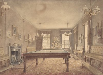 A devonshire-i Lupton House biliárdszobájának belseje, amelyet George... tervezett, 1838. alkotó: Reid Turner