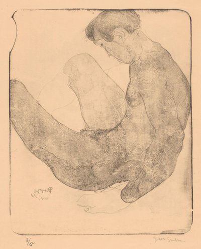 Meztelen férfi megemelt térddel alkotó: Reijer Stolk (signed by artist)