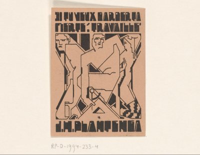Ex libris van J.H. Plantenga alkotó: Reijer Stolk