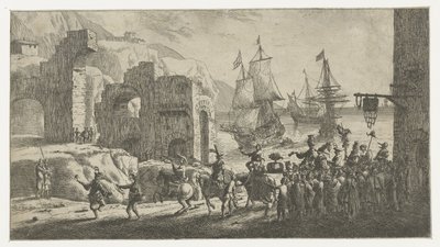 Álarcos a kikötőben alkotó: Reinier Nooms (attributed to)