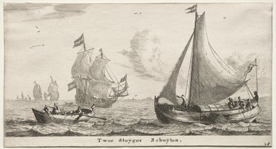 Amszterdam hajói: Two Pier Boats. alkotó: Reinier Nooms