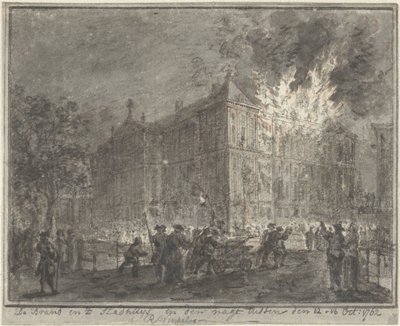 Tűz az amszterdami városházán, 1762 alkotó: Reinier Vinkeles (I)