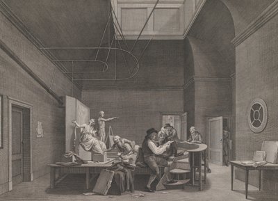 A Rajzakadémia a Felix Meritis Társaságnál Amszterdamban, kb. 1800. alkotó: Reinier Vinkeles