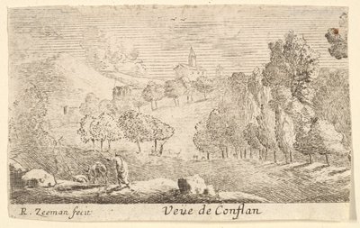 Veüe de Conflans, 17. század közepe. alkotó: Reinier Zeeman