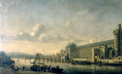 Kilátás a Szajnára a Louvre Galéria déli homlokzatával, Párizs, 1660 alkotó: Reinier Zeeman