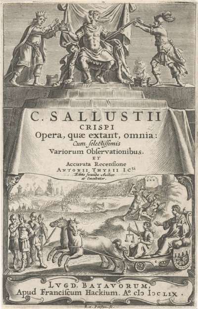 Egy császár és igazságszolgáltatás a diadalszekeren Címlap ehhez: A. Thysius jr., Opera, quæ extant, omnia, 1659 alkotó: Reinier van Persijn