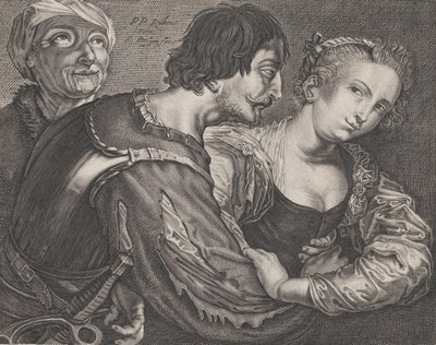 A beszerzés: egy öregasszony, egy katona és egy nő, kb. 1635-68. alkotó: Reinier van Persyn