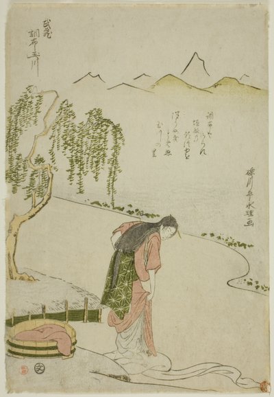 A Chofu Jewel River Musashi tartományban (Musashi Chofu no Tamagawa), a Six Jewel Rivers cím nélküli sorozatából alkotó: Chōkyōsai Eiri