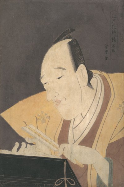 A Jo-ruri narrátor, Tomimoto Buzendaya, kb. 1795., kb. 1795. alkotó: Chōkyōsai Eiri
