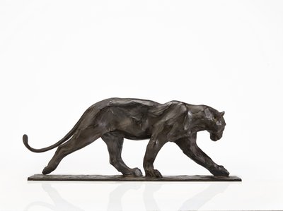 Párduc járás, felemelt hátsó láb, 1904 körül (patinás bronz) alkotó: Rembrandt Bugatti