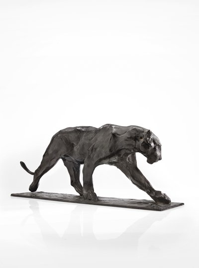 Párduc járás, felemelt hátsó láb, 1904 körül (patinás bronz) alkotó: Rembrandt Bugatti