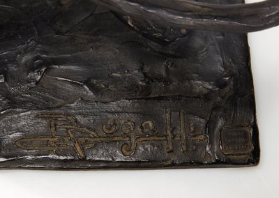 Párduc járás, felemelt hátsó láb, 1904 körül (patinás bronz) alkotó: Rembrandt Bugatti