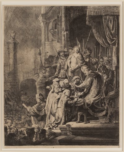 Krisztus Pilátus előtt: Nagytányér alkotó: Rembrandt van Rijn
