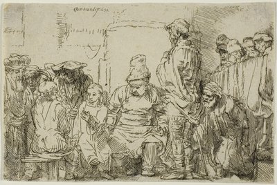 Krisztus ülve vitázik az orvosokkal alkotó: Rembrandt Harmensz. van Rijn