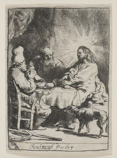 Krisztus Emmausban: A kisebb tányér alkotó: Rembrandt van Rijn