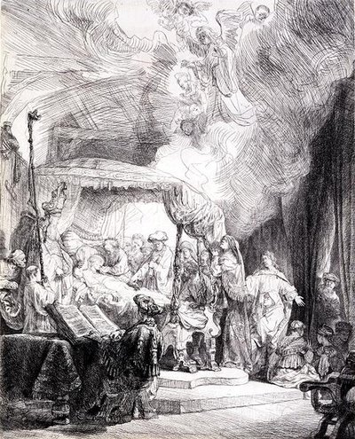 A Szűz halála (toll és tinta papíron) alkotó: Rembrandt Harmensz. van Rijn