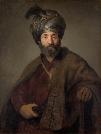 Férfi keleti viseletben, 1635 körül (olaj, vászon) alkotó: Rembrandt van Rijn
