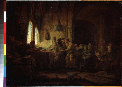 Példabeszéd a munkásokról a szőlőben vagy a tizenegyedik óra munkásai példázata (A szőlőskert munkásainak példázata). Harmenszoon van Rijn, Rembrandt festménye (1606-1669) alkotó: Rembrandt Harmensz. van Rijn