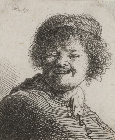 Rembrandt sapkában, nevetve: mellszobor alkotó: Rembrandt van Rijn
