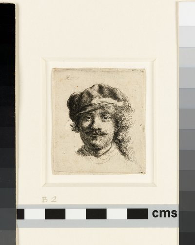 Önarckép puha sapkával, 1634 körül (rézkarc) alkotó: Rembrandt van Rijn