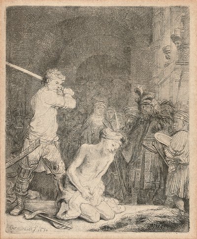 Keresztelő János lefejezése, 1640 alkotó: Rembrandt van Rijn