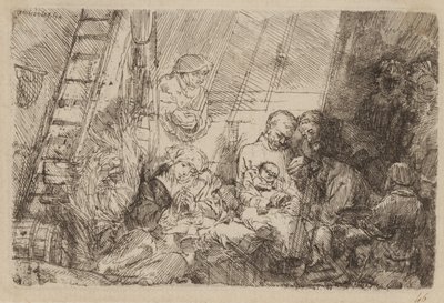 A körülmetélés az istállóban alkotó: Rembrandt van Rijn