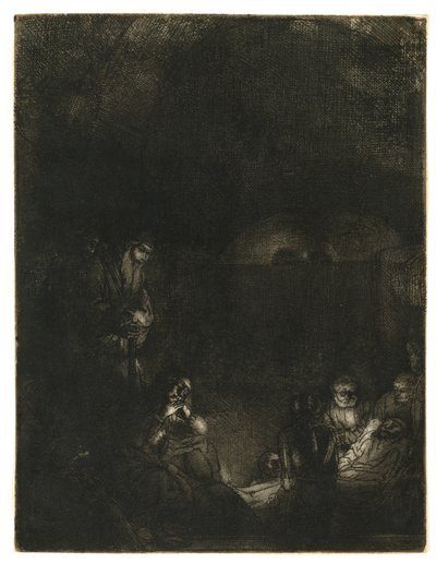 The Tombment, 1654 körül (szárazhús maratással és beégetéssel) alkotó: Rembrandt Harmensz. van Rijn