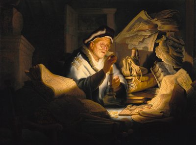 Példabeszéd a gazdag bolondról alkotó: Rembrandt Harmensz. van Rijn