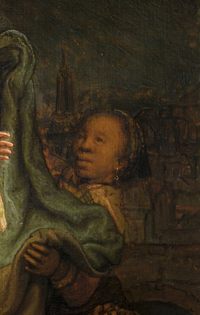 A látogatás, részlet alkotó: Rembrandt van Rijn