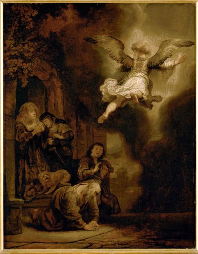 Rafael arkangyal elhagyja Tóbiás családját ... alkotó: Rembrandt Harmensz. van Rijn