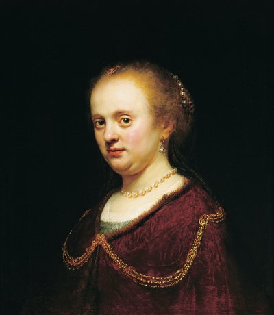 Fiatal nő arany lánccal alkotó: Rembrandt Harmensz. van Rijn