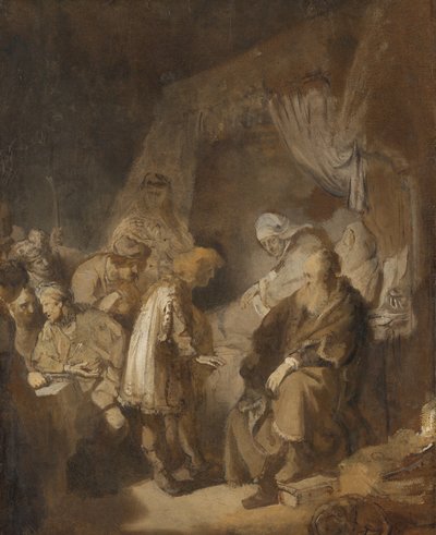 József az álmait meséli alkotó: Rembrandt van Rijn (signed by artist)