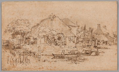 Egy farm az Amsteldijk partján, északnyugatról nézve alkotó: Rembrandt van Rijn