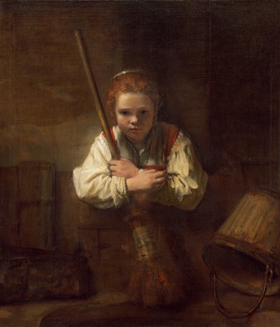 Lány seprűvel, 1651 alkotó: Rembrandt van Rijn