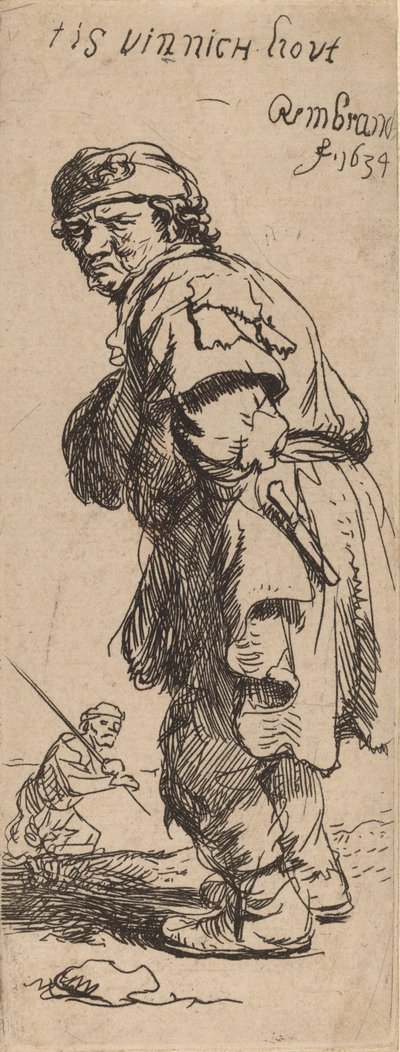 Egy paraszt kiált: tis vinnich kout Hideg van, 1634. alkotó: Rembrandt van Rijn
