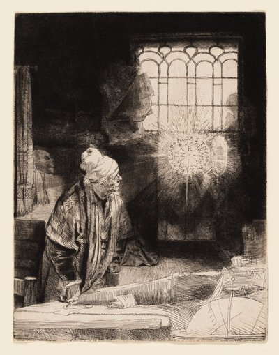 Egy tudós a tanulmányában (Faust) alkotó: Rembrandt van Rijn