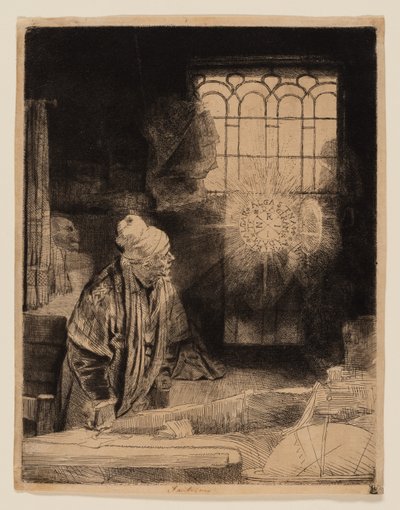 Egy tudós a tanulmányában (Faust) alkotó: Rembrandt van Rijn
