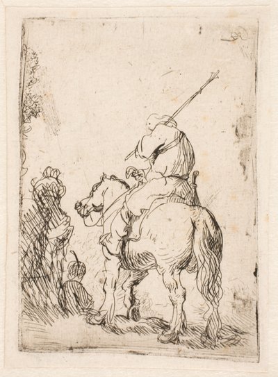Egy turbános katona lóháton alkotó: Rembrandt van Rijn