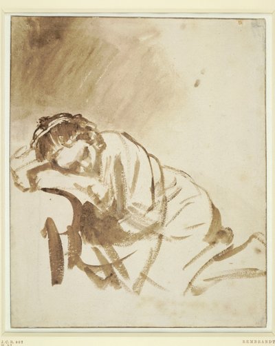 Egy fiatal nő alvó Hendrickje Stoffelsben, 1654 körül alkotó: Rembrandt van Rijn