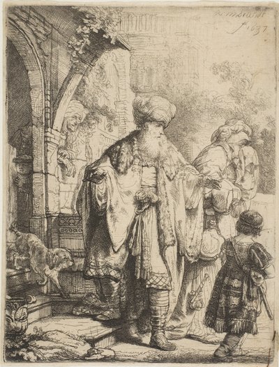 Ábrahám kiűzi Hágárt és Izmaelt, 1637. alkotó: Rembrandt van Rijn