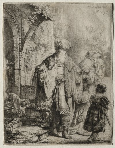 Ábrahám kiűzi Hágárt és Izmaelt, 1637. alkotó: Rembrandt van Rijn