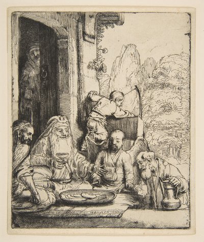 Ábrahám szórakoztatja az angyalokat, 1656. alkotó: Rembrandt van Rijn