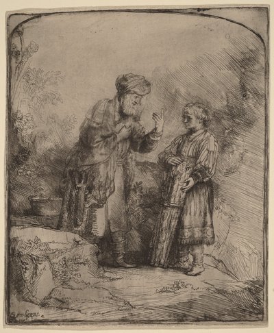 Ábrahám és Izsák alkotó: Rembrandt van Rijn