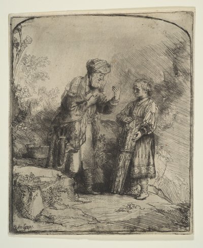 Ábrahám és Izsák, 1645. alkotó: Rembrandt van Rijn
