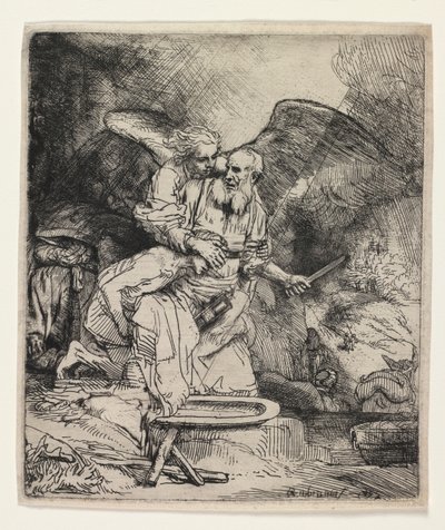 Ábrahám áldozata alkotó: Rembrandt van Rijn
