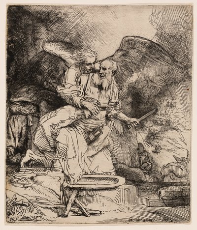 Ábrahám áldozata alkotó: Rembrandt van Rijn